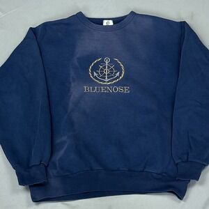 VTG 90s Tiger Brand Bluenose Nova Scotia Embroidered Crewneck Sweatshirt Large